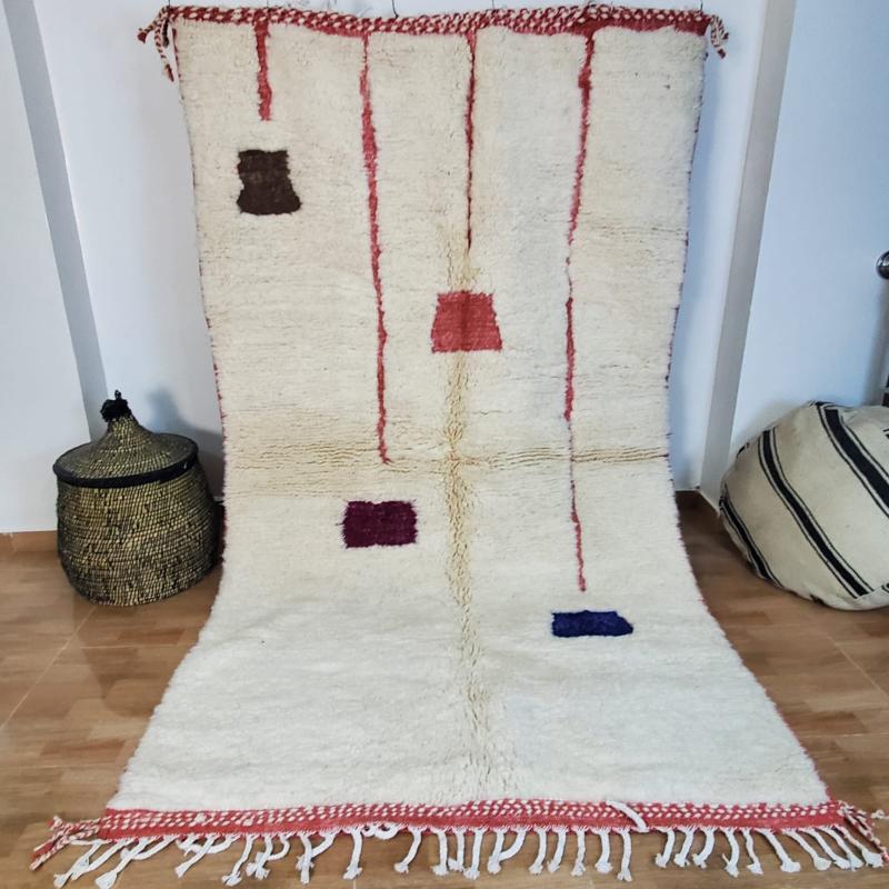 White Dafiq Marokkaans handgemaakt tapijt